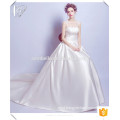 2017 Newest Satin Pure White Ball Gown Wedding dress Cestbella TS2097